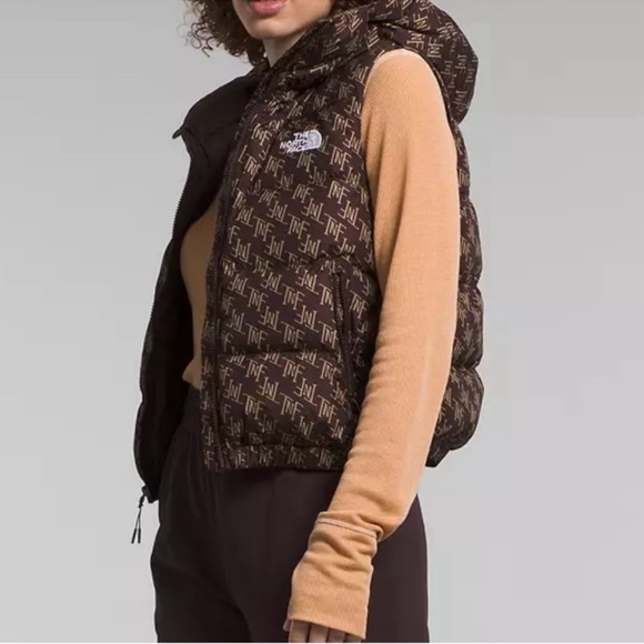 The North Face  Hydrenalit Down Vest Coal brown/monogram print Size Medium - Picture 4 of 16
